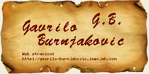 Gavrilo Burnjaković vizit kartica